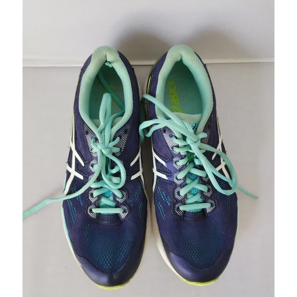 ASICS FUZEX LYTE Women's Athletic Shoes - Size US 7 M Blue /Green Yellow Soles